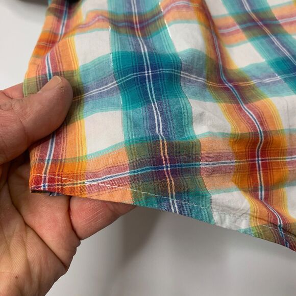 Wrangler Shirt Mens L Large Pearl Snap Button Metallic Plaid Cowboy Rodeo - Picture 7 of 9